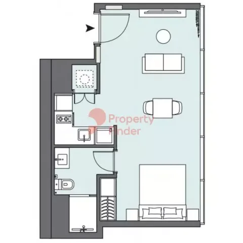 Floor plan, Studio, 425 sq ft