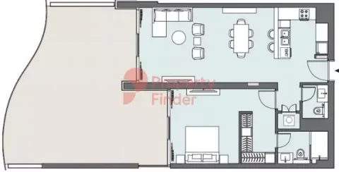 Floor plan, 1 Bed, 1,407 sq ft
