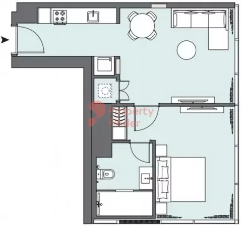 Floor plan, 1 Bed, 584 sq ft