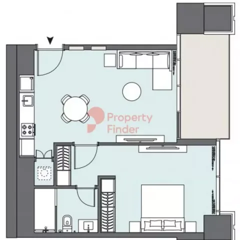 Floor plan, 1 Bed, 663 sq ft
