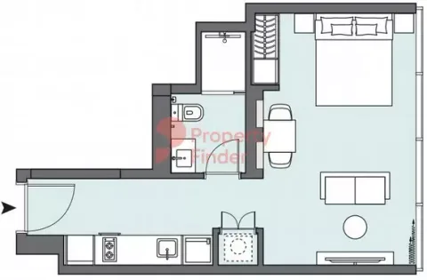 Floor plan, Studio, 390 sq ft