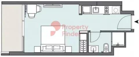 Floor plan, Studio, 390 sq ft