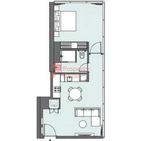 Floor plan, 1 Bed, 622 sq ft