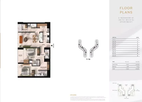Floor plan, 2 Beds, 1,269 sq ft