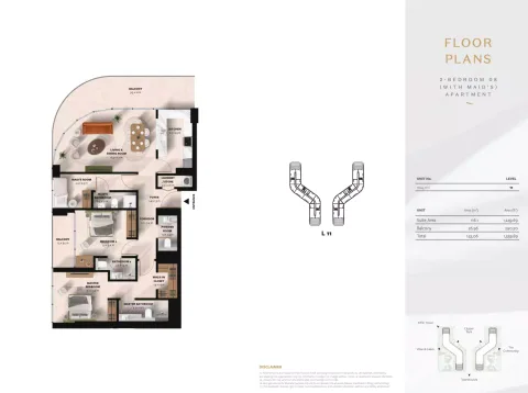 Floor plan, 2 Beds, 1,539 sq ft
