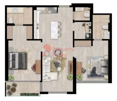 Floor plan, 2 Beds, 1,026 sq ft