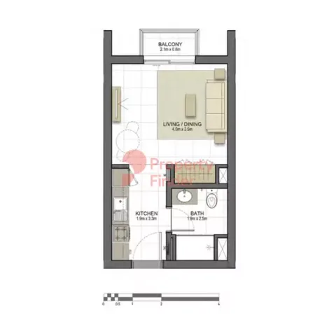 Floor plan, Studio, 357 sq ft