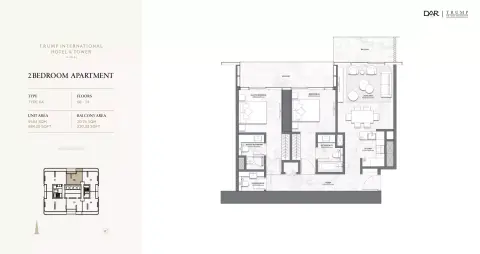 Floor plan, 2 Beds, 984 sq ft