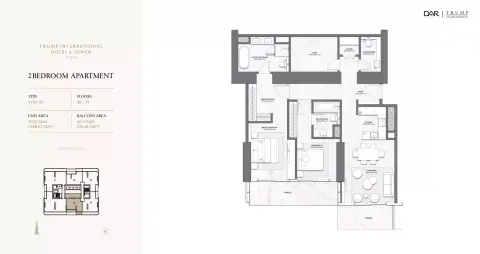 Floor plan, 2 Beds, 1,368 sq ft