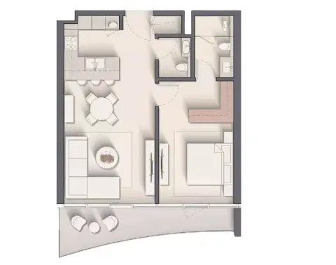 Floor plan, 1 Bed, 764 sq ft