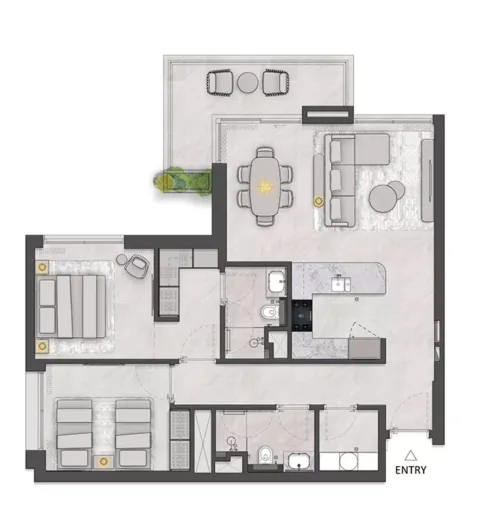 Floor plan, 2 Beds, 1,931 sq ft