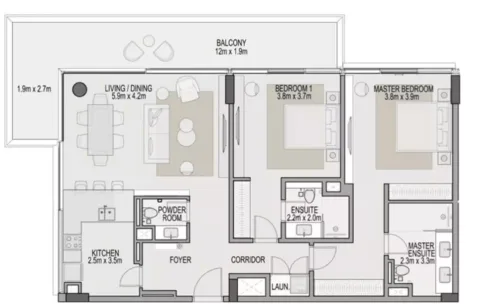 Floor plan, 2 Beds, 1,472 sq ft