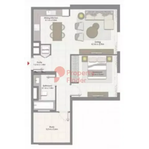 Floor plan, 1 Bed, 778 sq ft