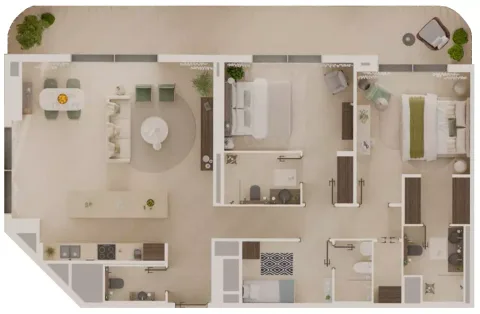 Floor plan, 2 Beds, 1,588 sq ft