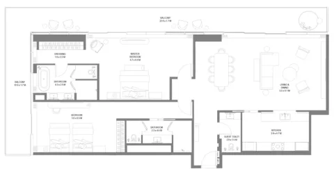 Floor plan, 2 Beds, 2,569 sq ft