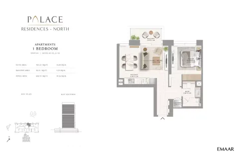 Floor plan, 1 Bed, 638 sq ft