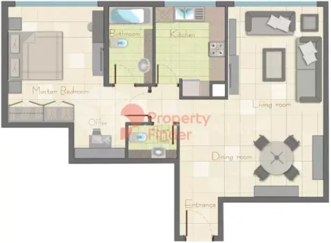 Floor plan, 1 Bed, 1,000 sq ft
