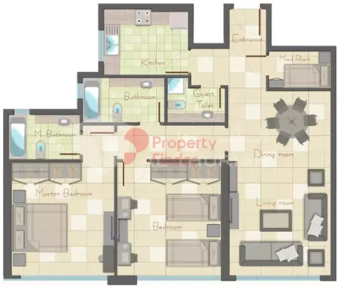Floor plan, 2 Beds, 1,450 sq ft