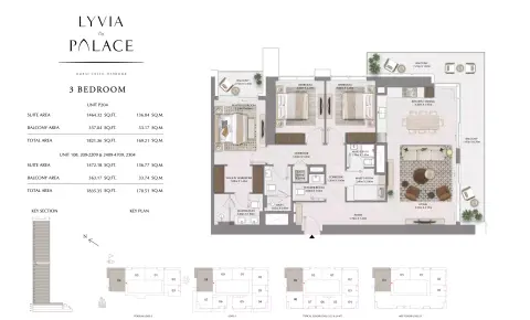 Floor plan, 3 Beds, 1,821 sq ft