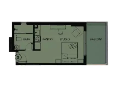 Floor plan, Studio, 0 sq ft