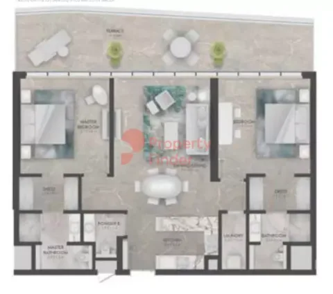 Floor plan, 2 Beds, 1,448 sq ft