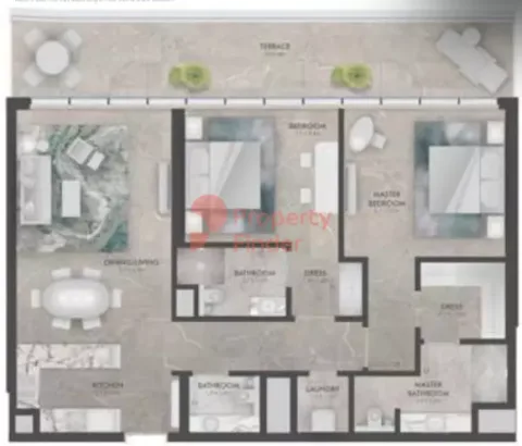Floor plan, 2 Beds, 1,402 sq ft