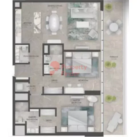 Floor plan, 2 Beds, 1,724 sq ft