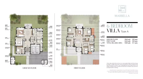 Floor plan, 6 Beds, 5,500 sq ft