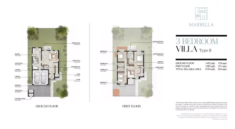 Floor plan, 3 Beds, 2,734 sq ft