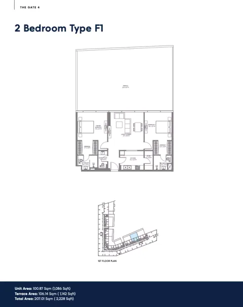 Floor plan, 2 Beds, 2,228 sq ft