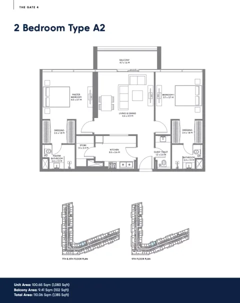 Floor plan, 2 Beds, 1,185 sq ft