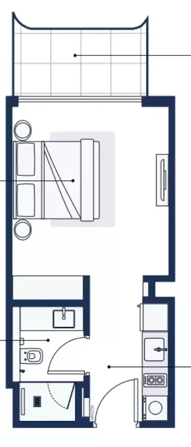 Floor plan, Studio, 365 sq ft