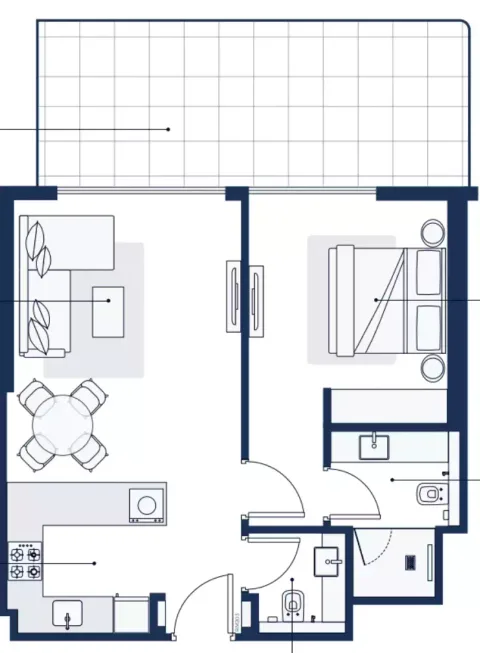 Floor plan, 1 Bed, 850 sq ft