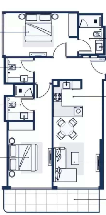 Floor plan, 2 Beds, 1,065 sq ft