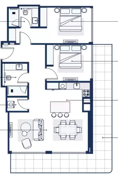 Floor plan, 2 Beds, 1,313 sq ft