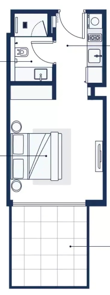Floor plan, Studio, 365 sq ft