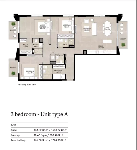 Floor plan, 3 Beds, 1,794 sq ft