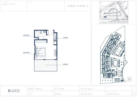 Floor plan, Studio, 472 sq ft