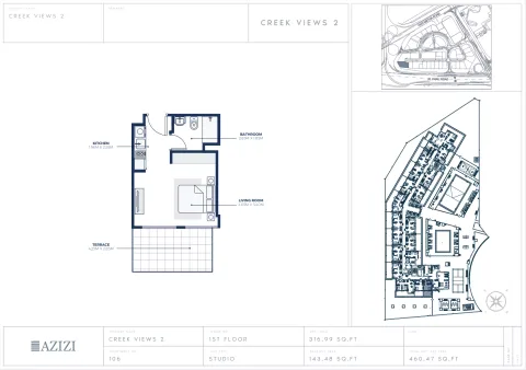 Floor plan, Studio, 460 sq ft