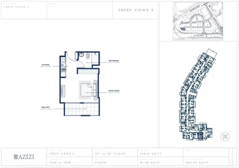 Floor plan, Studio, 400 sq ft