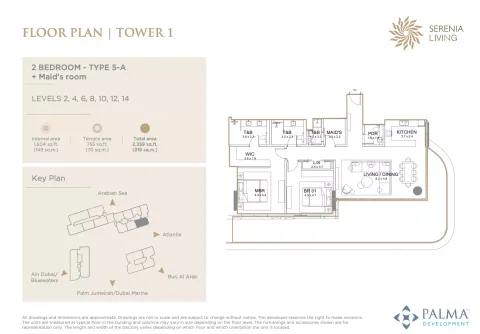 Floor plan, 2 Beds, 2,359 sq ft