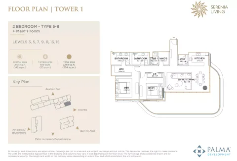 Floor plan, 2 Beds, 2,193 sq ft