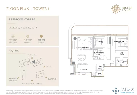 Floor plan, 2 Beds, 1,897 sq ft