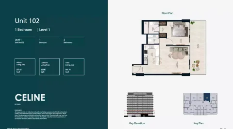 Floor plan, 1 Bed, 801 sq ft