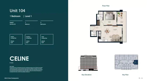 Floor plan, 1 Bed, 655 sq ft