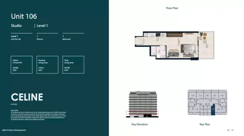 Floor plan, Studio, 447 sq ft