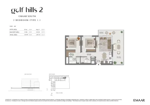 Floor plan, 2 Beds, 1,291 sq ft