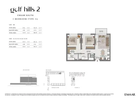 Floor plan, 2 Beds, 995 sq ft