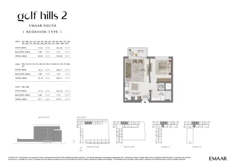 Floor plan, 1 Bed, 674 sq ft