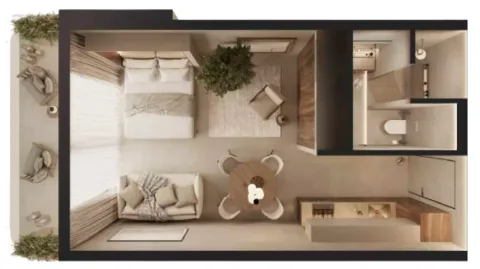 Floor plan, Studio, 473 sq ft